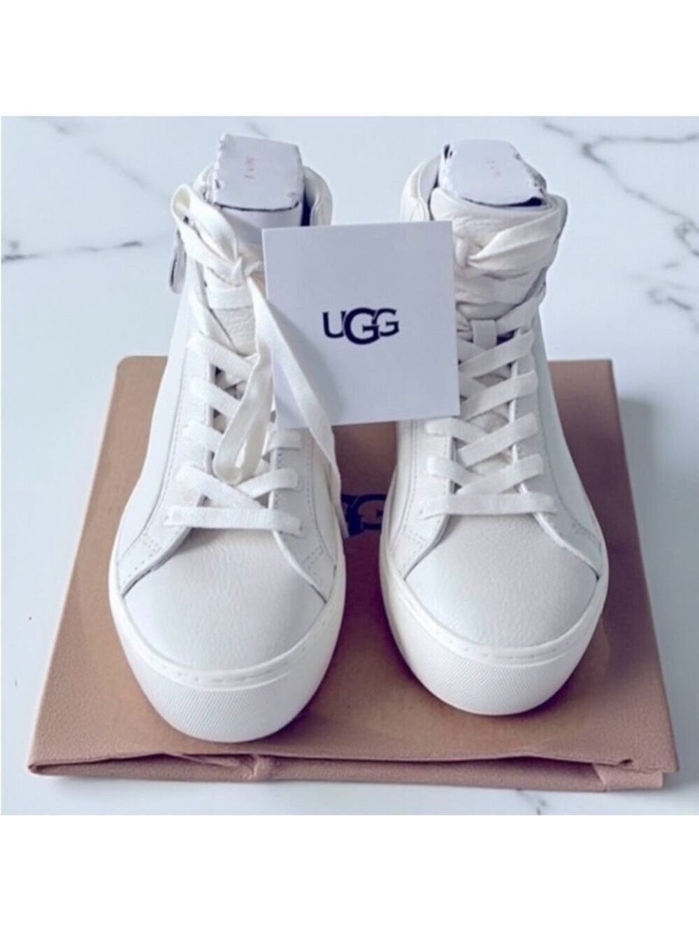 UGG W Zilo High II Women’s Suede High Top Sneakers Boots – White, Size 6.5, NIB